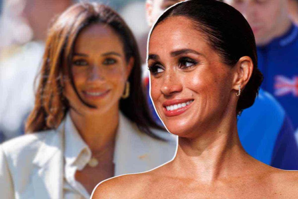 Megan Markle capelli scombinati e gambe nude, così non si era mai vista